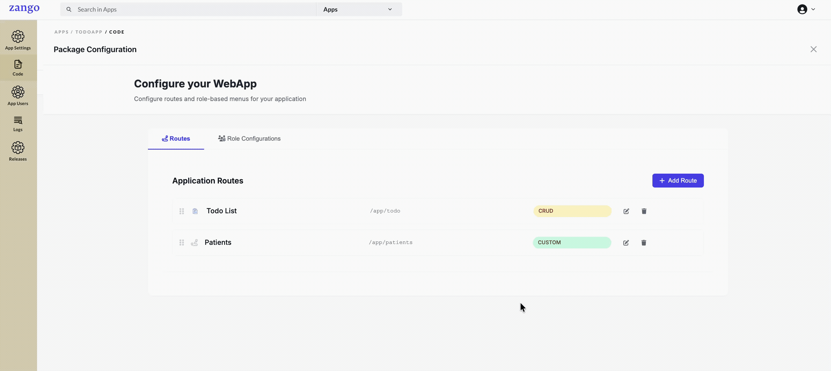 Appbuilder Role Configurations