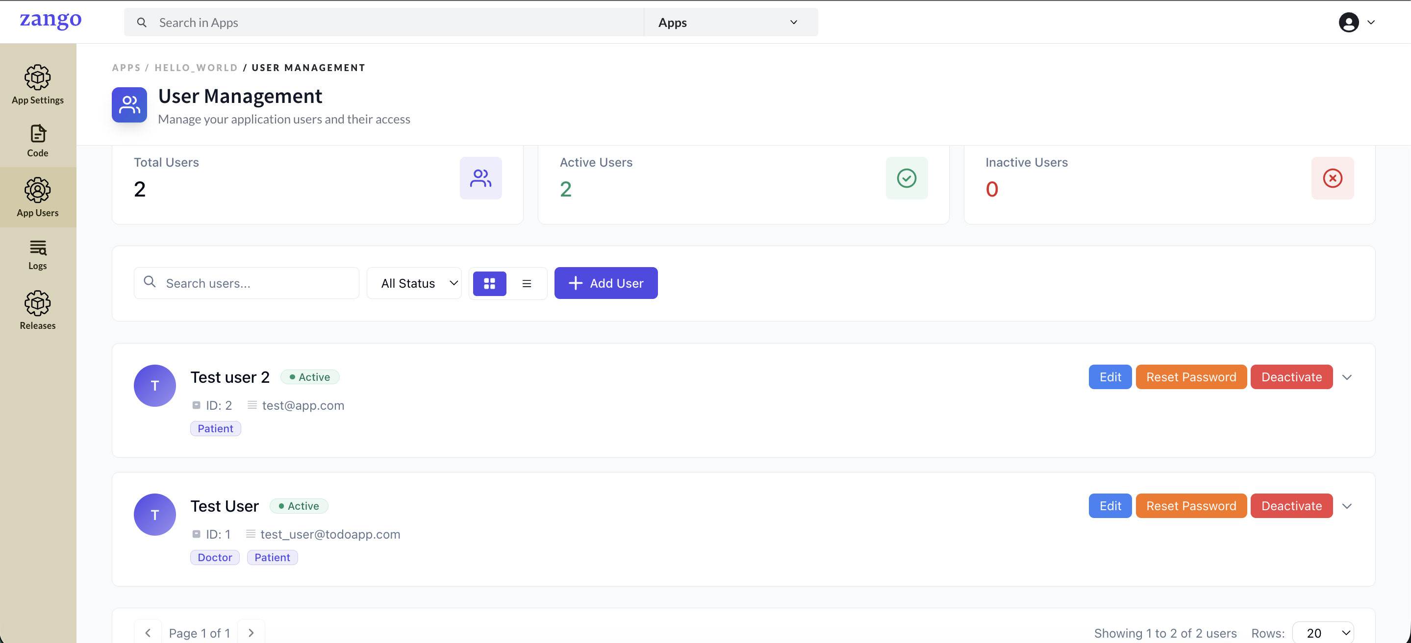 Viewing Users 1